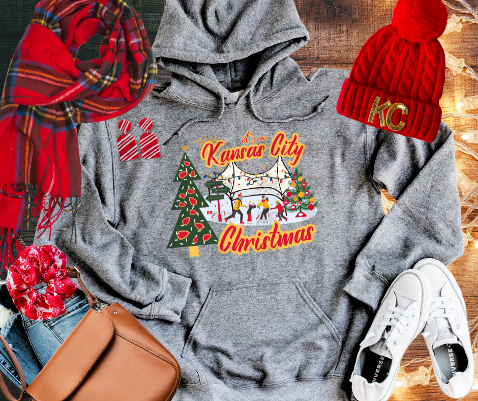 DTF TRANSFER ONLY - It's a Kansas City Christmas Crown Center Red & Yellow