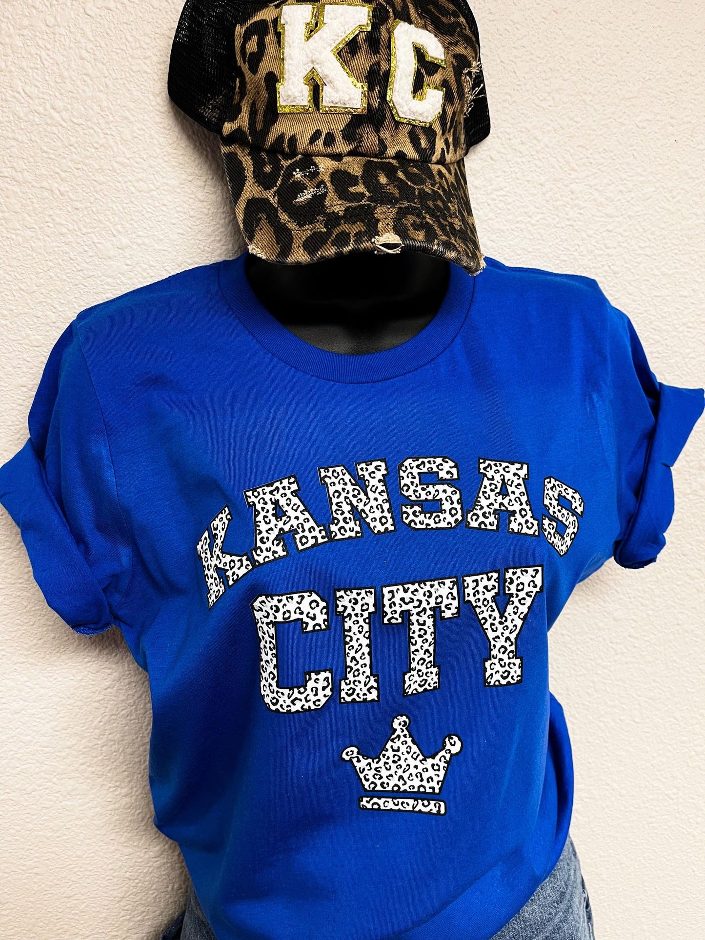 DTF TRANSFER ONLY - White Leopard Kansas City Crown