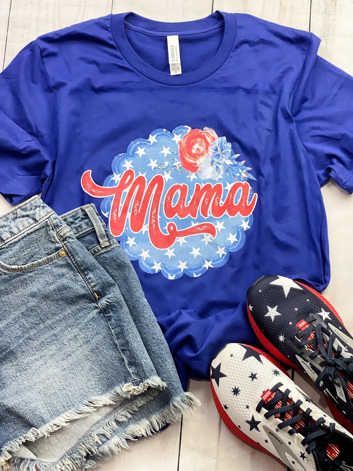 DTF TRANSFER ONLY -Mama Floral Patriotic