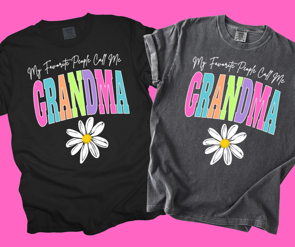 DTF TRANSFER ONLY -My Favorite People Call Me GRANDMA Varsity Letters