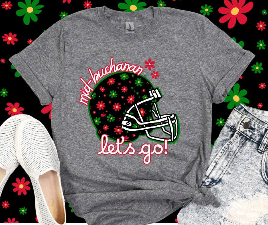 DTF TRANSFER ONLY -Mid-Buchanan Let's Go Daisy Helmet