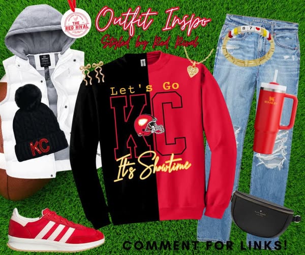 DTF TRANSFER ONLY - Let's Go KC It's Showtime (Red K / Black C)