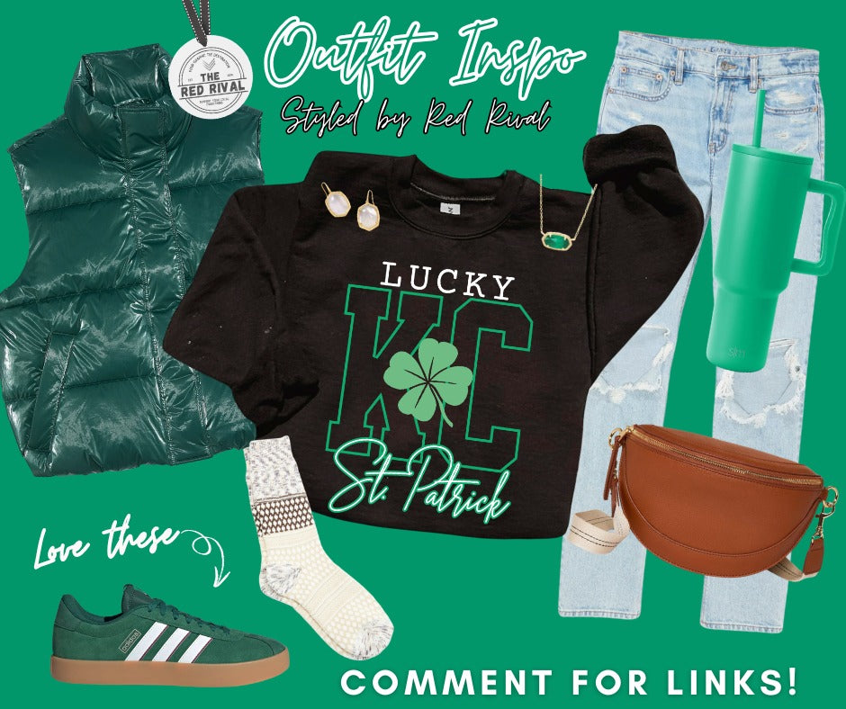 DTF TRANSFER ONLY - Lucky KC St. Patrick Brighter Green