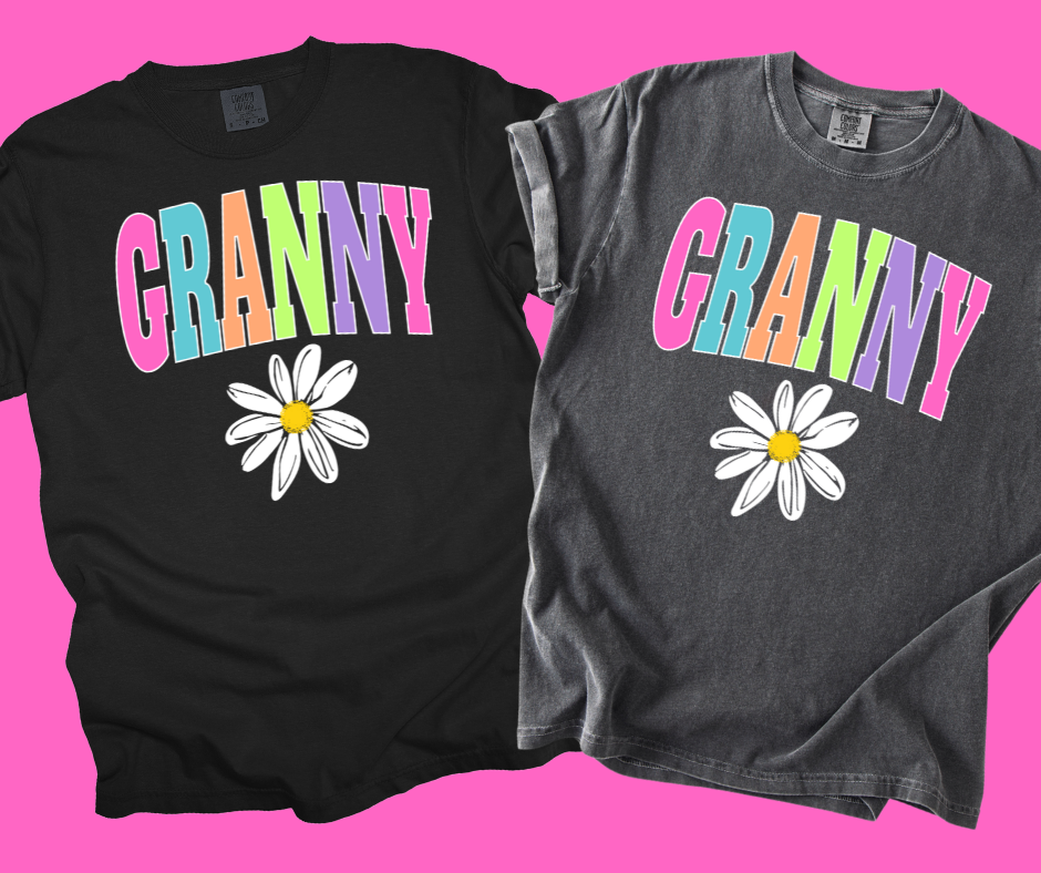 DTF TRANSFER ONLY -GRANNY Daisy Varsity Letters
