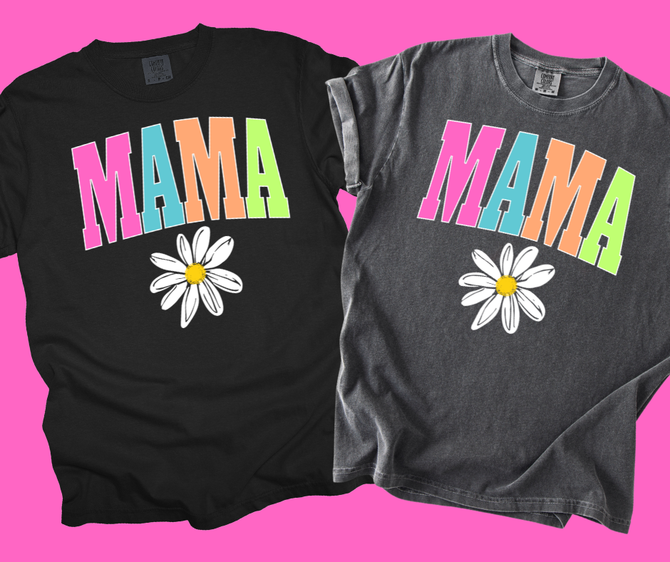 DTF TRANSFER ONLY -MAMA Daisy Varsity Letters