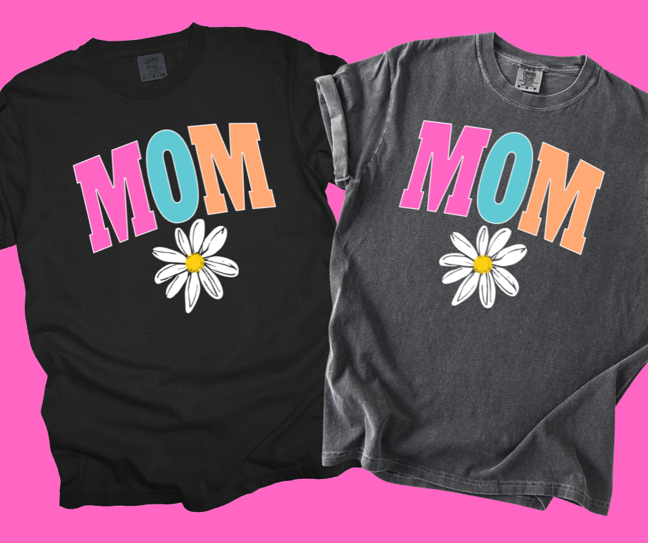 DTF TRANSFER ONLY -MOM Daisy Varsity Letters