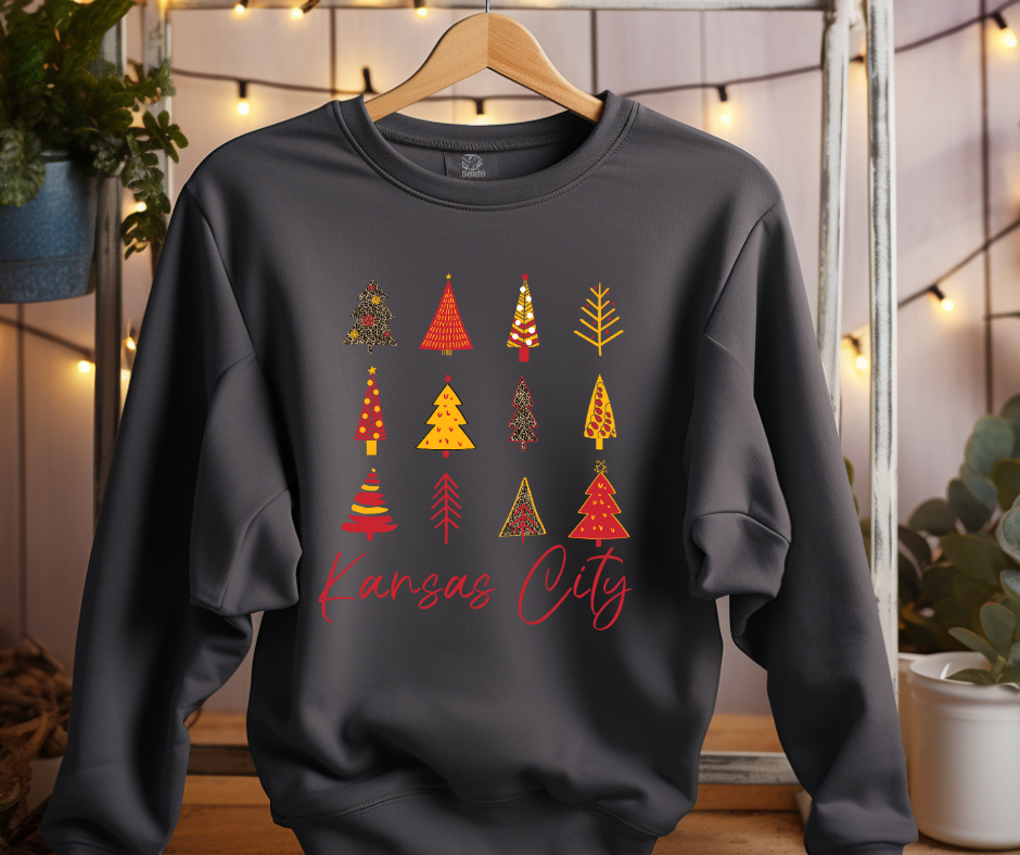 DTF TRANSFER ONLY - Kansas City Christmas Tree Pattern