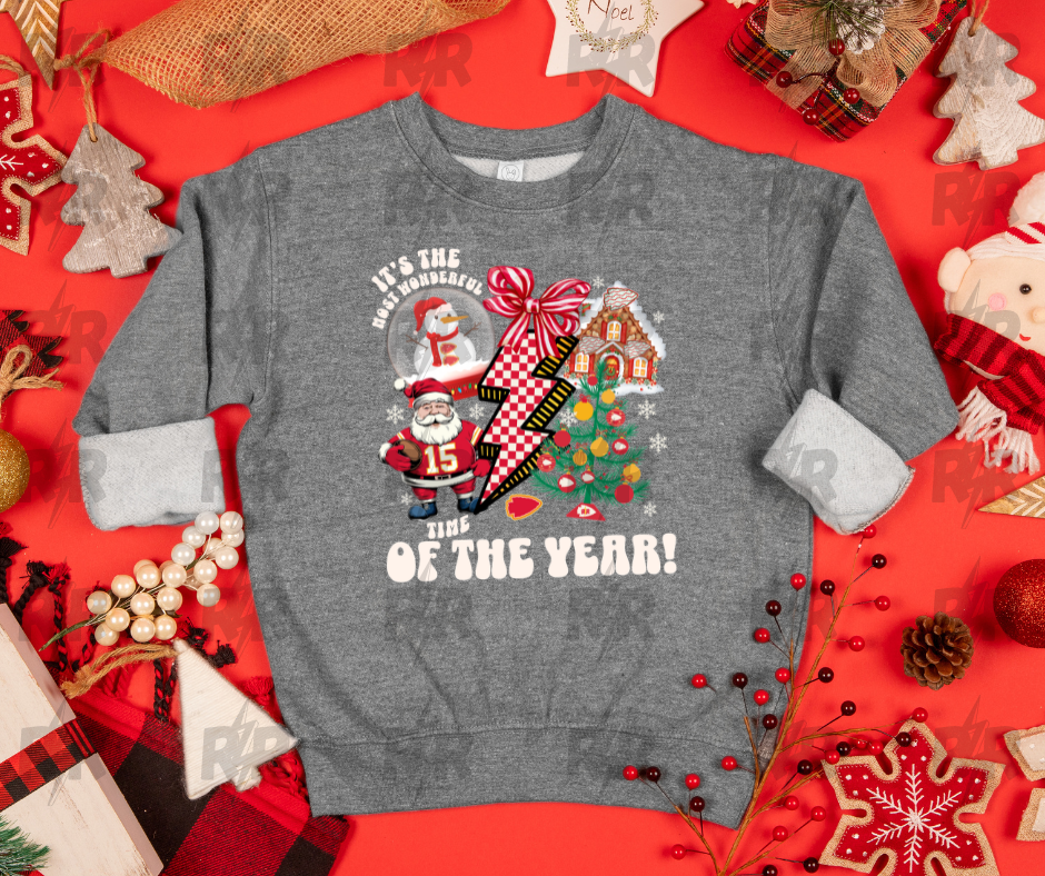 DTF TRANSFER ONLY - KC Christmas Collage It's The Most Wonderful Time of the Year White Text