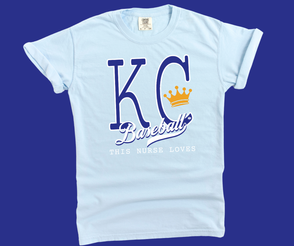 DTF TRANSFER ONLY -Royal & White This Nurse Loves KC Baseball