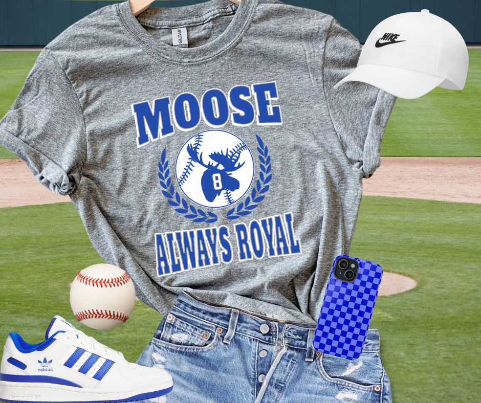 DTF TRANSFER ONLY - Blue MOOSE w/ Baseball Icon