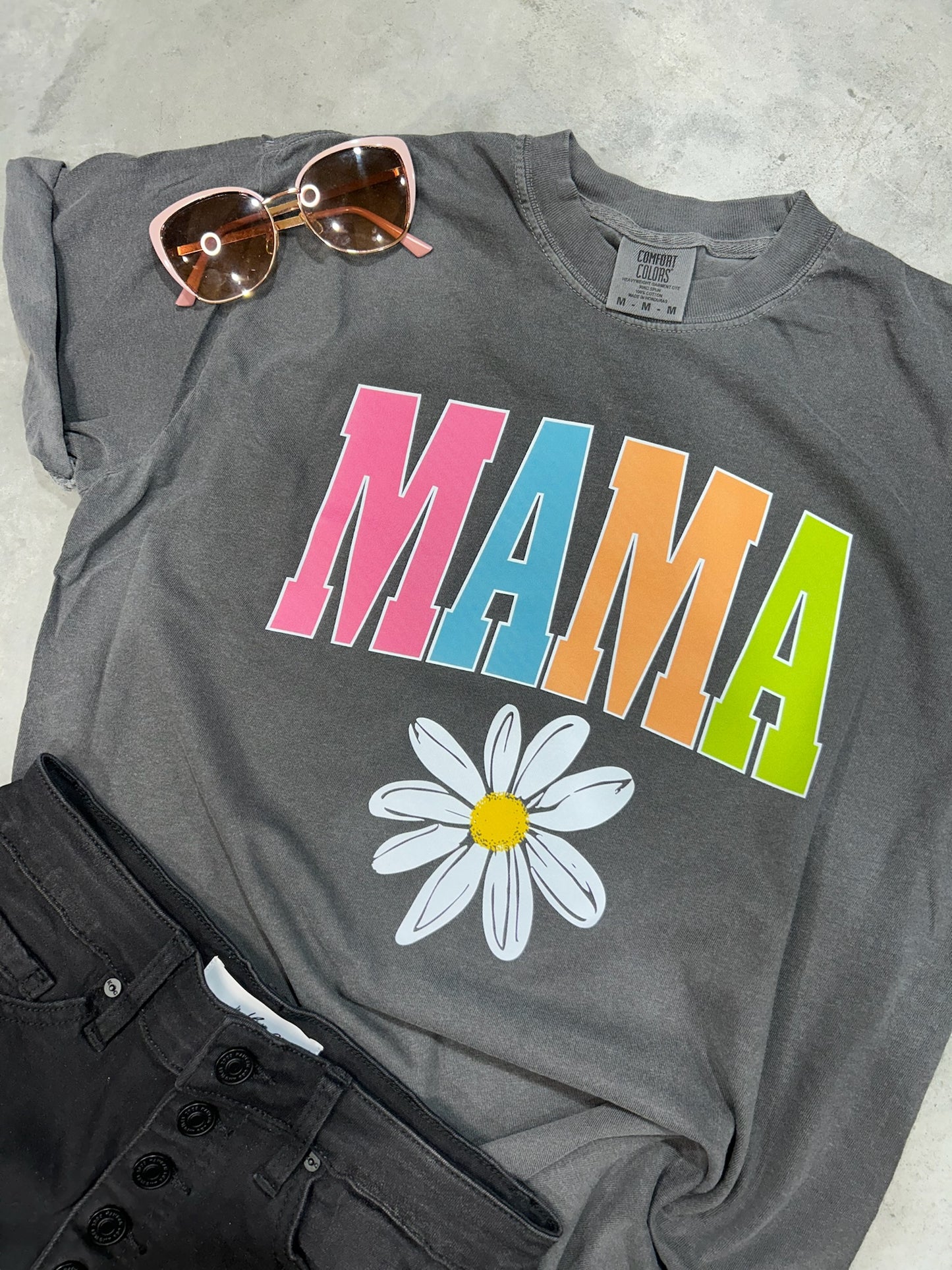 DTF TRANSFER ONLY -MAMA Daisy Varsity Letters