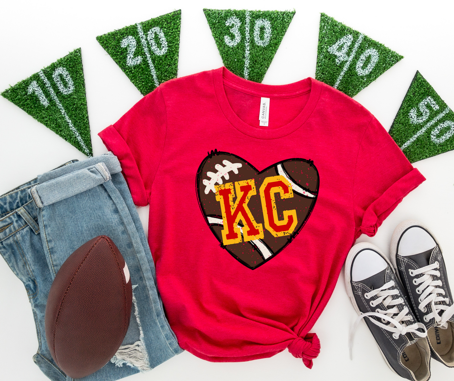 DTF TRANSFER ONLY - KC Football Heart