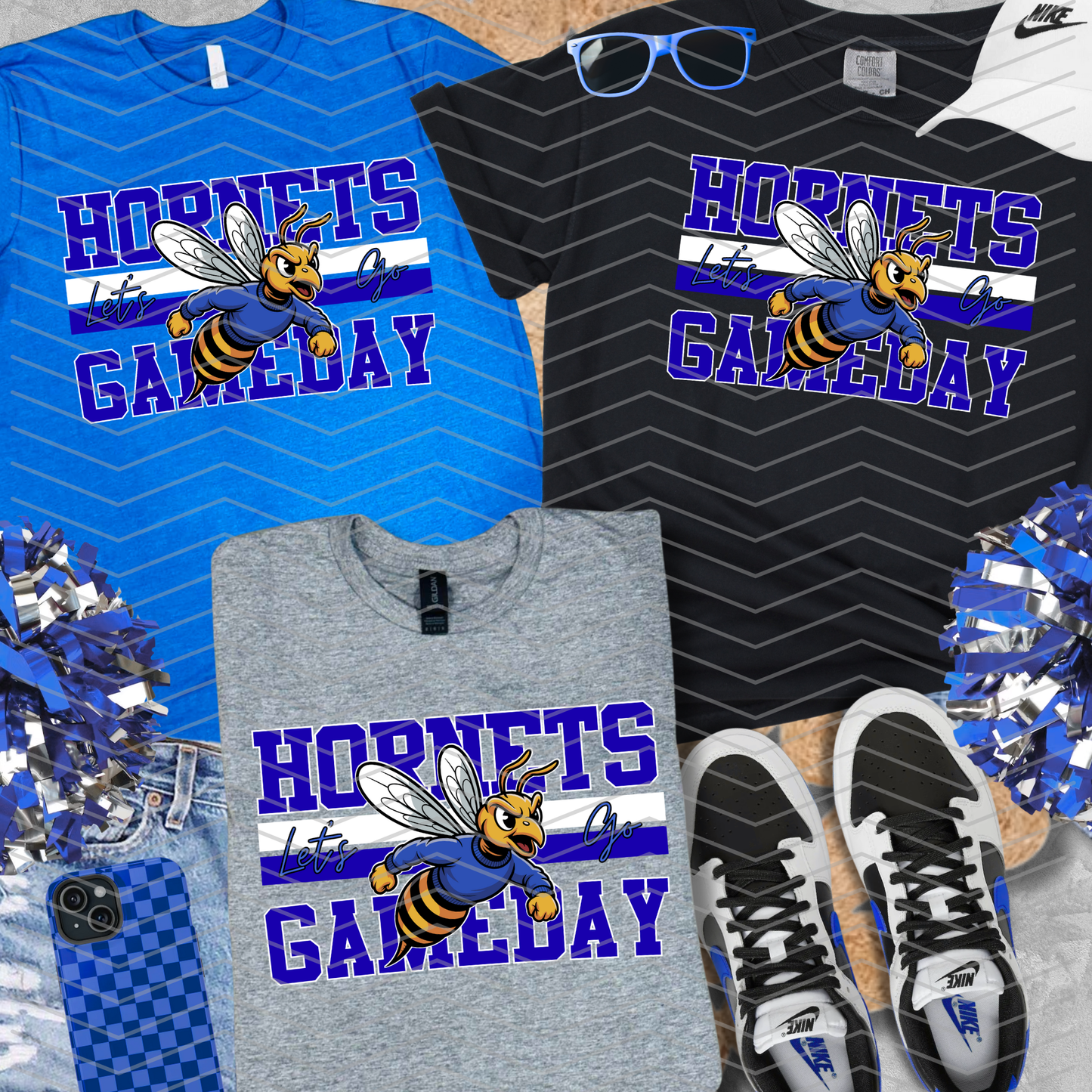 DIGITAL DOWNLOAD ONLY - Customizable - Retro HORNETS Mascot Canva Template