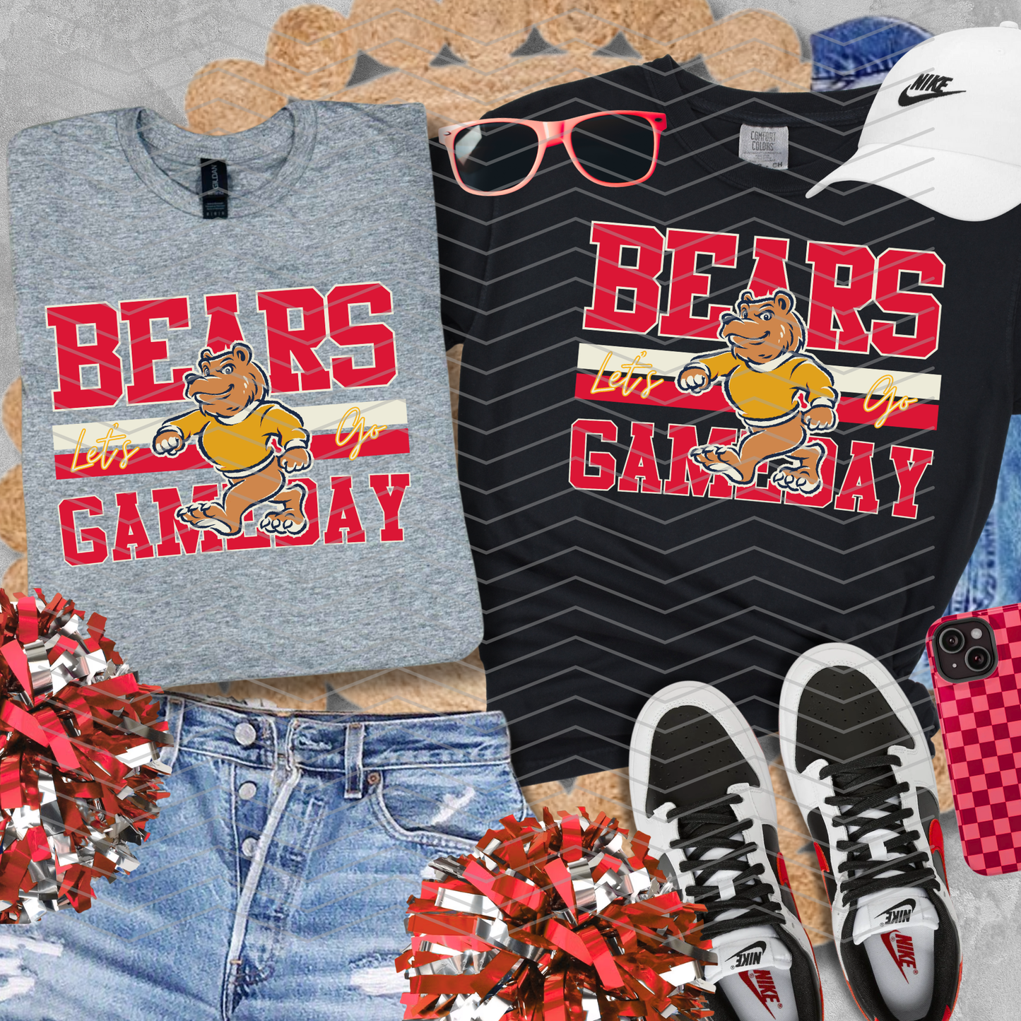 DIGITAL DOWNLOAD ONLY - Customizable - Retro BEARS Mascot Canva Template