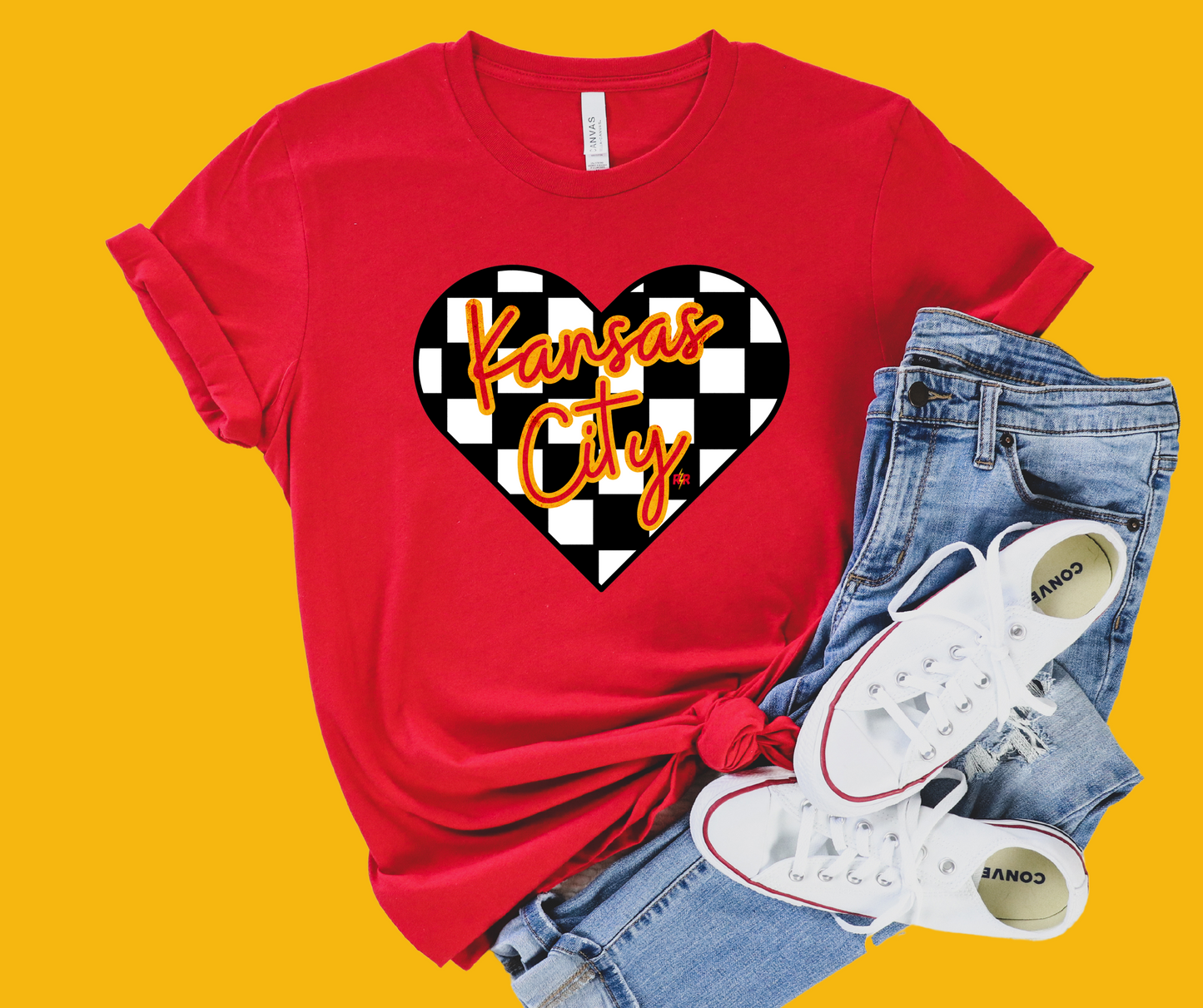 DTF TRANSFER ONLY - Kansas City Checkered Heart