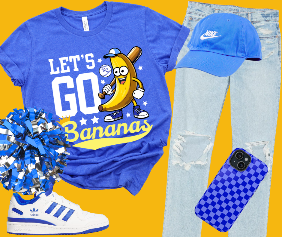 DTF TRANSFER ONLY - White/Yellow Let's Go Bananas