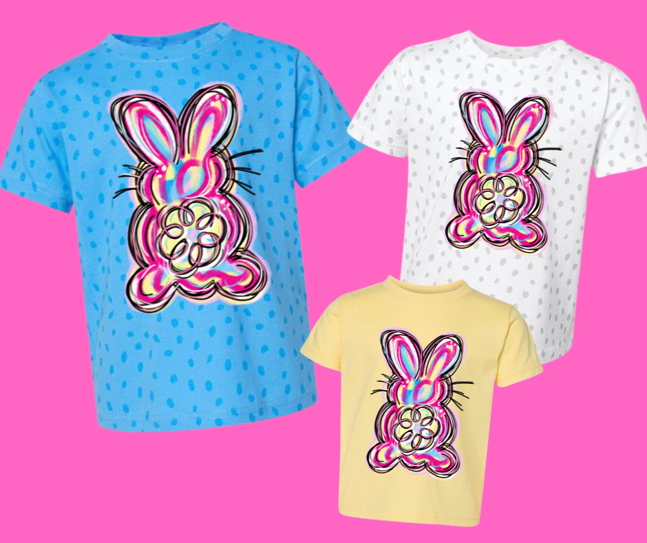 DTF TRANSFER ONLY - Watercolor Brush Stroke Bunny