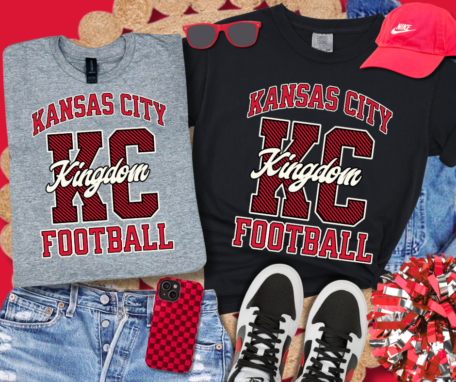 DTF TRANSFER ONLY - Kansas City Football Striped KC Kingdom