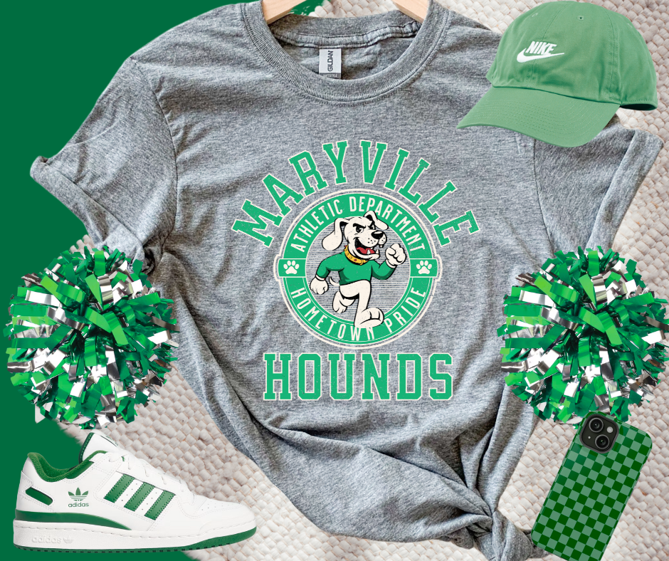 DTF TRANSFER ONLY - Green Maryville Hounds Athletic Department