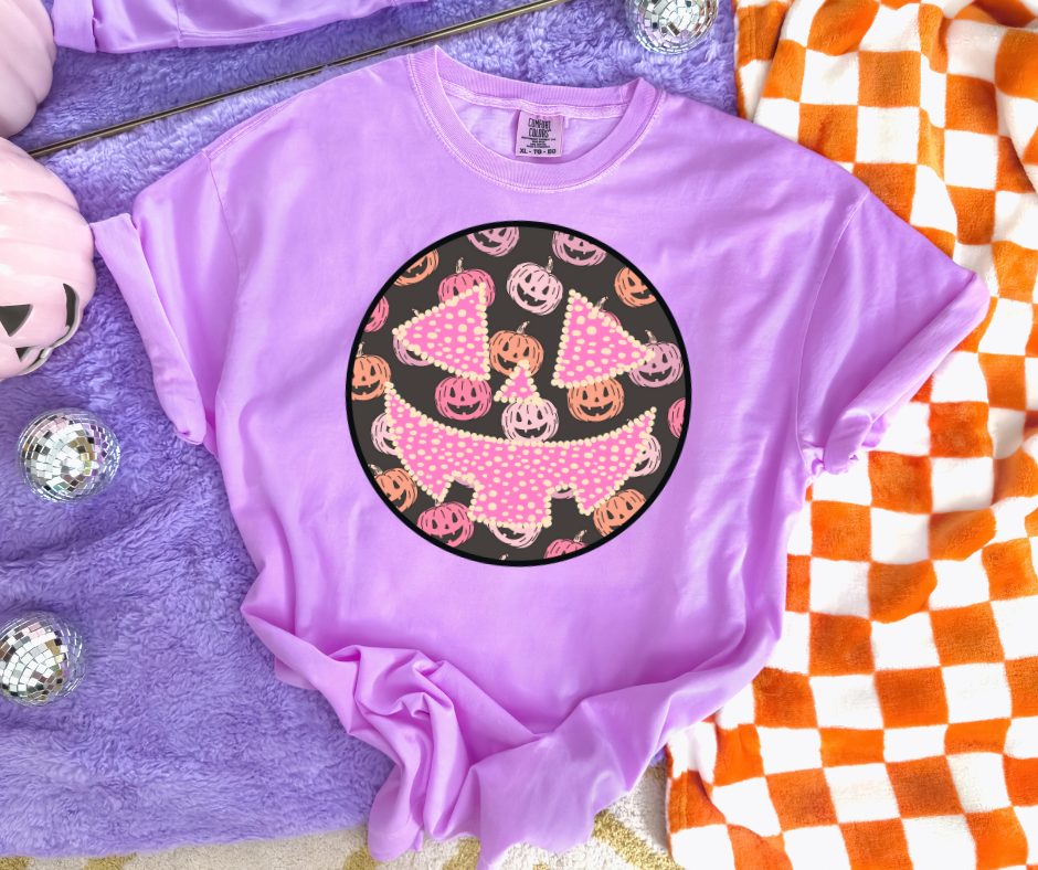 DTF TRANSFER ONLY - Brown Halloween Smiley Face