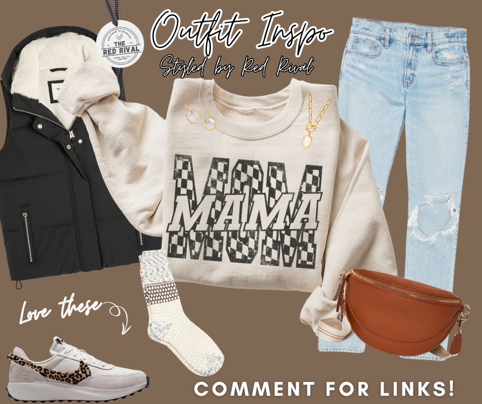 DTF TRANSFER ONLY - Grey Checkered Overlapped Mom - Mama