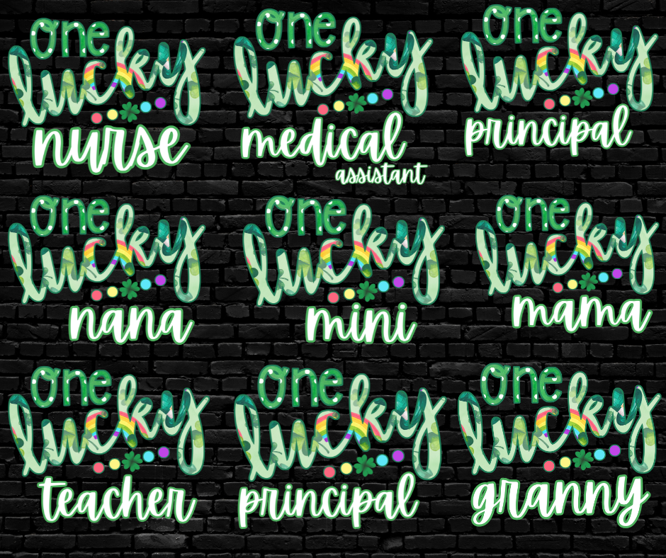 DTF TRANSFER ONLY - One Lucky Select a Title (White Text)