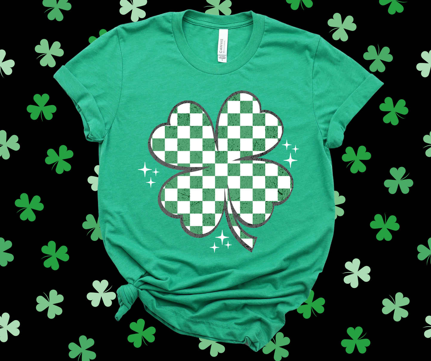 DTF TRANSFER ONLY - Checkered Shamrock