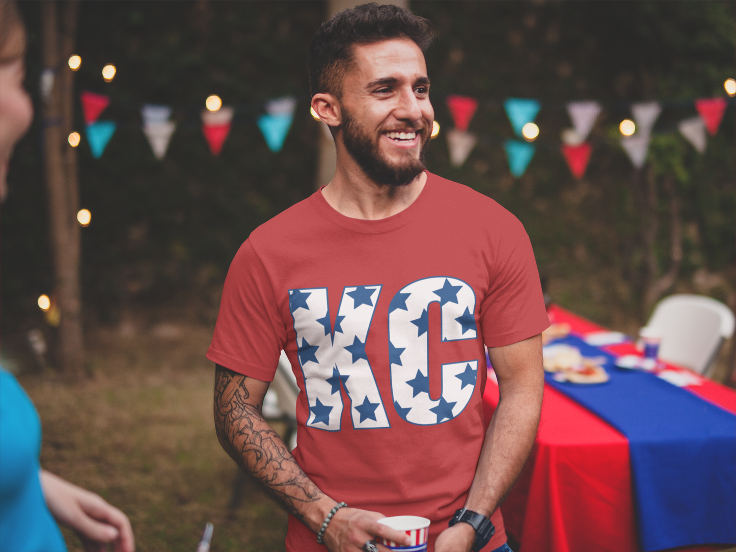 DTF TRANSFER ONLY -Patriotic KC Blue Stars