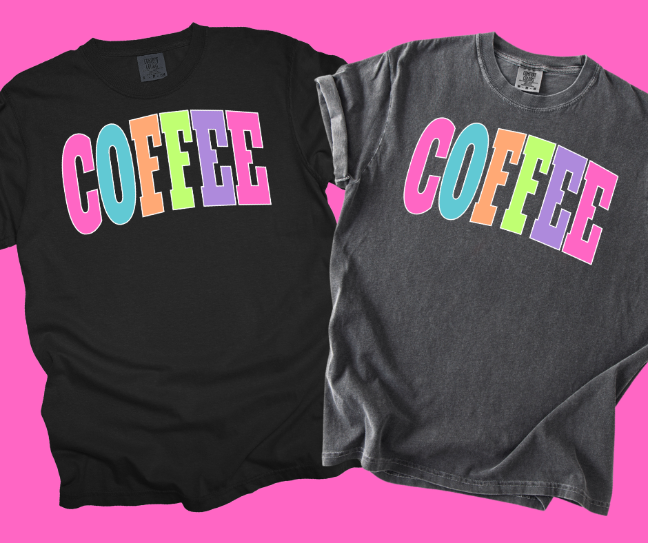 DTF TRANSFER ONLY -COFFEE Varsity Letters