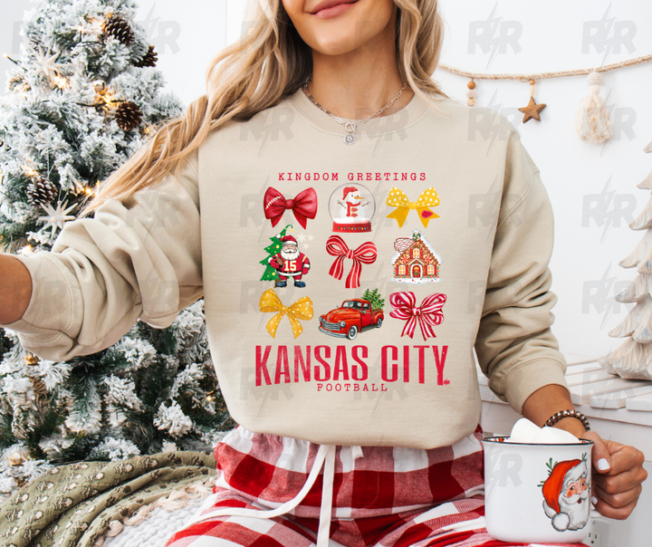 DTF TRANSFER ONLY  - Kingdom Greetings Kansas City Football Red Text