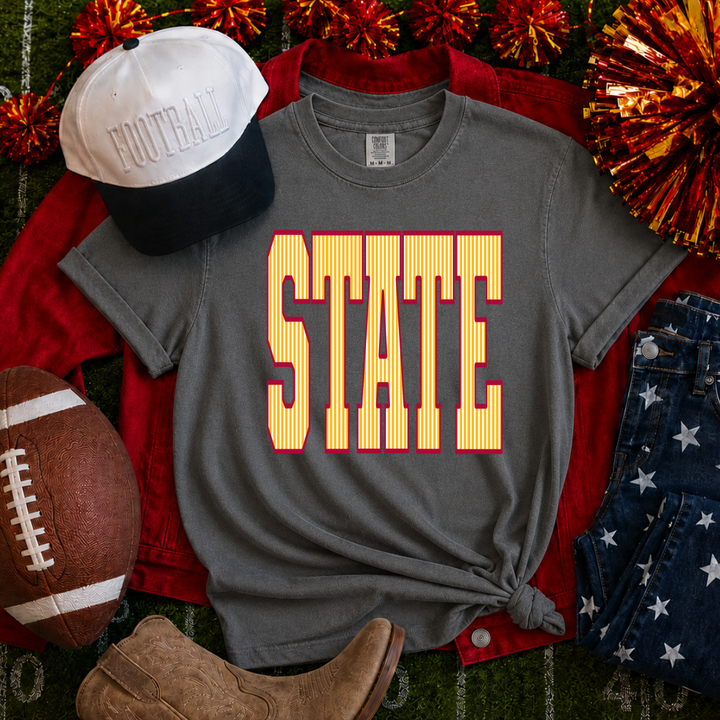 DTF TRANSFER ONLY - Red/Gold/White State