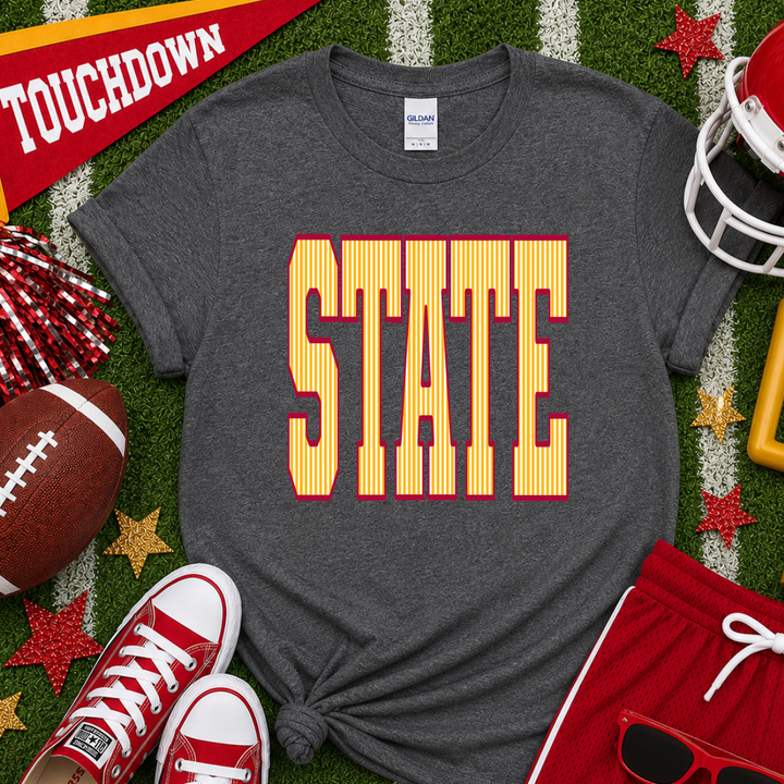DTF TRANSFER ONLY - Red/Gold/White State