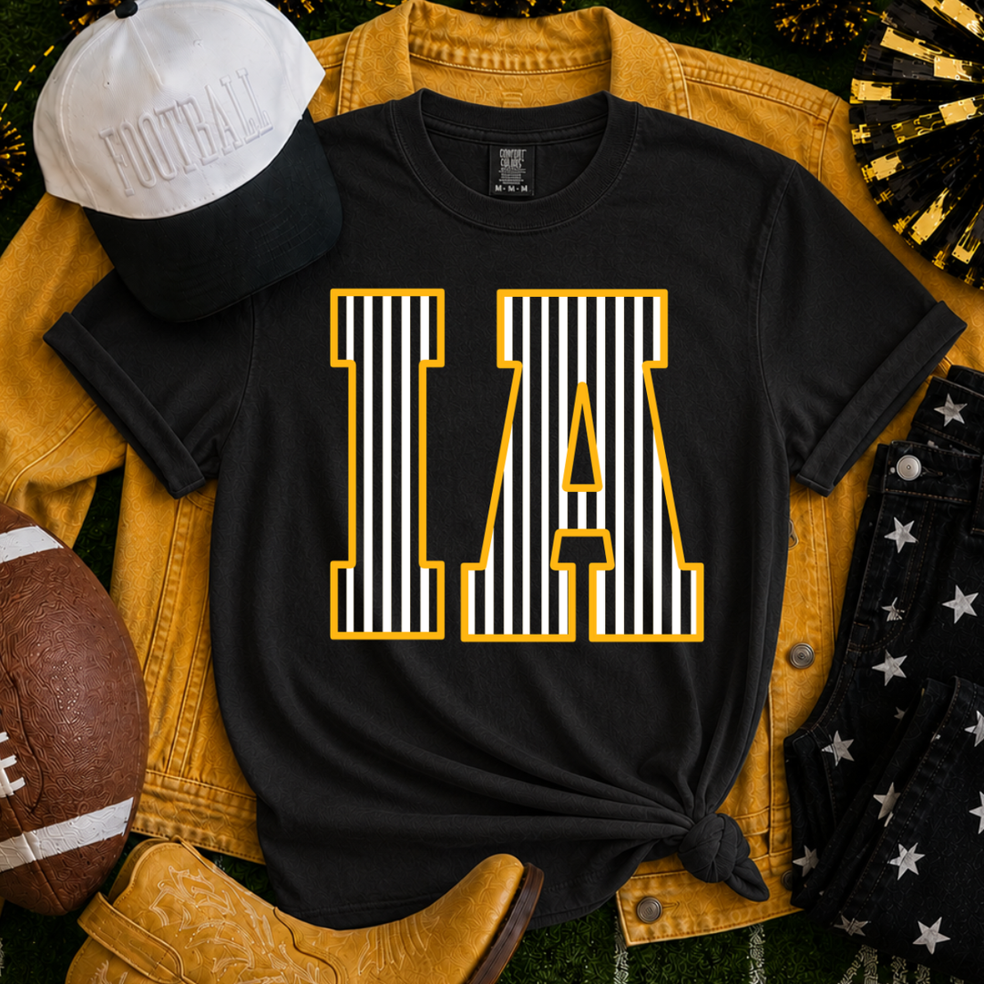 DTF TRANSFER ONLY - Stripped Gold/White I-A