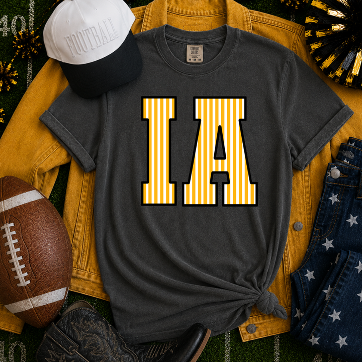 DTF TRANSFER ONLY - Stripped Black/Gold/White I-A