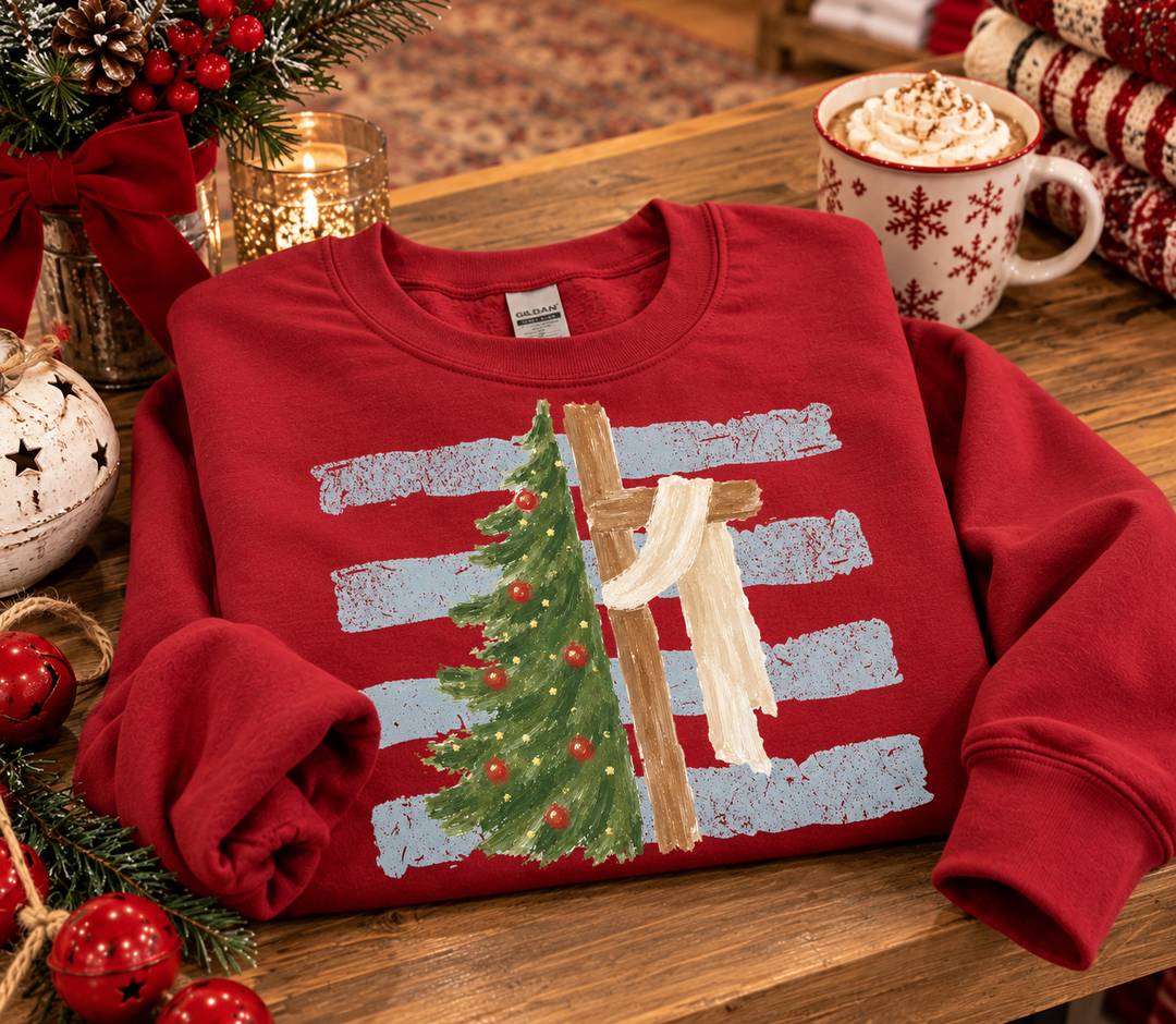 DTF TRANSFER ONLY  - Christmas Cross