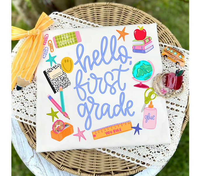 DTF TRANSFER ONLY - Hello Grade Level (Select Your Grade Level)