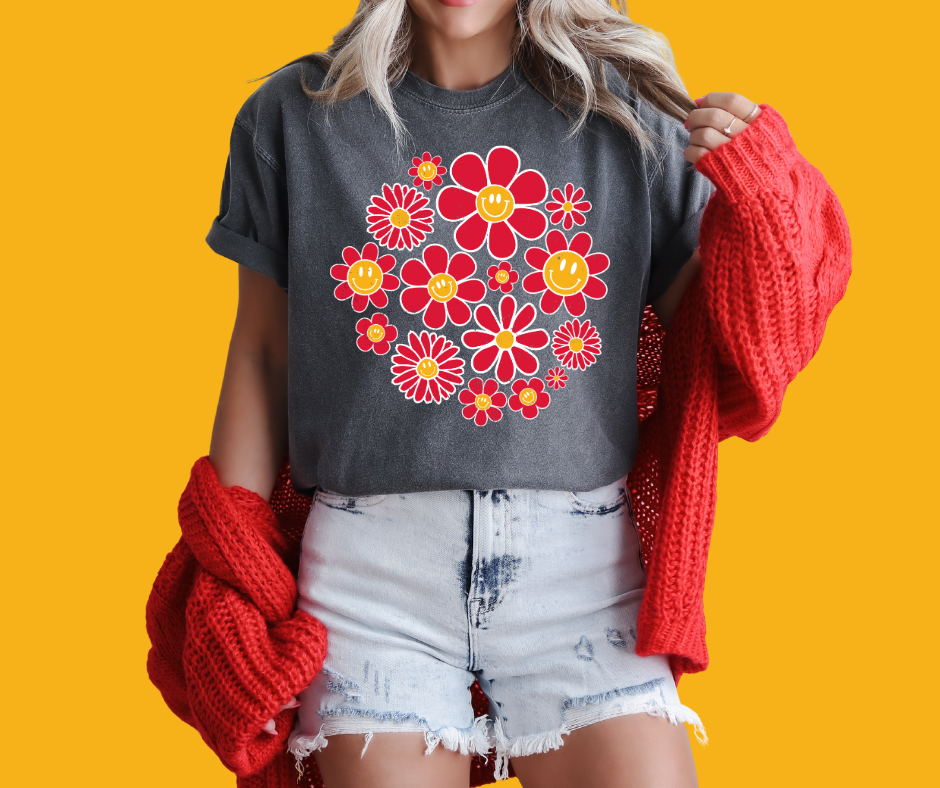 DTF TRANSFER ONLY  - KC Happy Flowers