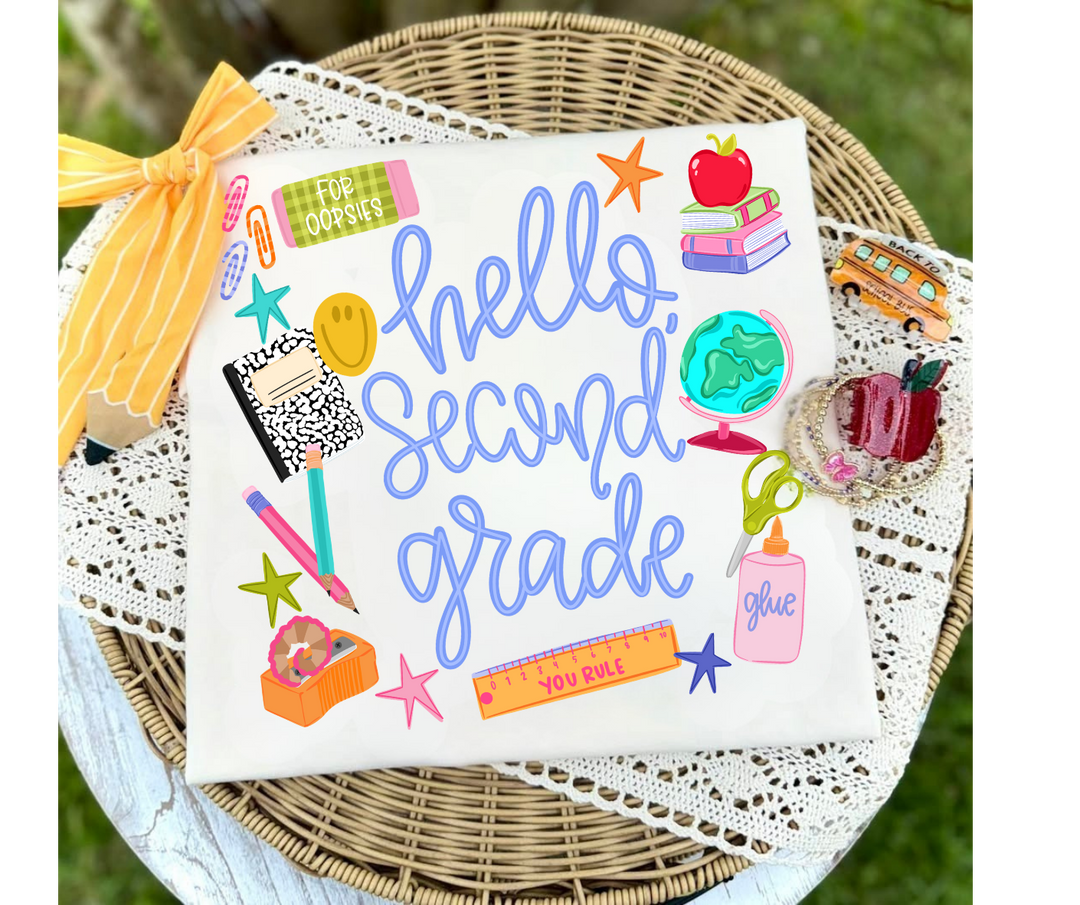 DTF TRANSFER ONLY - Hello Grade Level (Select Your Grade Level)