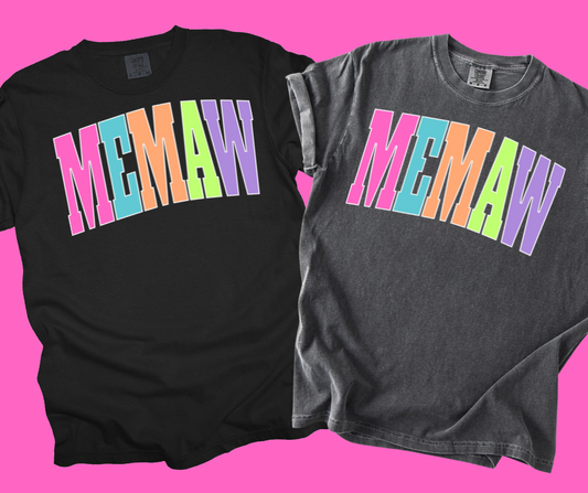 DTF TRANSFER ONLY  -MEMAW Varsity Letters