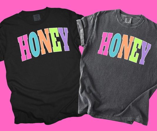 DTF TRANSFER ONLY -HONEY Varsity Letters