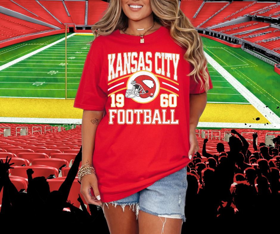 DTF TRANSFER ONLY  - Retro Kansas City Football 1960 Helmet