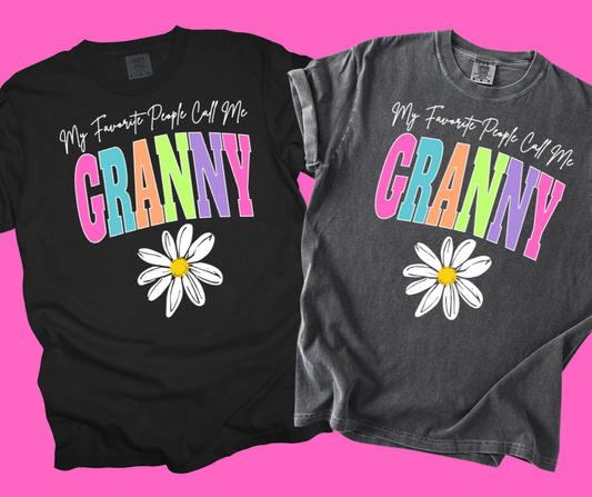 DTF TRANSFER ONLY -My Favorite People Call Me GRANNY Varsity Letters