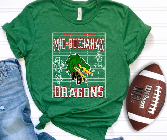 DTF TRANSFER ONLY -Touchdown Mid-Buchanan Football Field