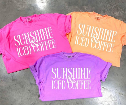 DTF TRANSFER ONLY - WHITE Sunshine & Iced Coffee