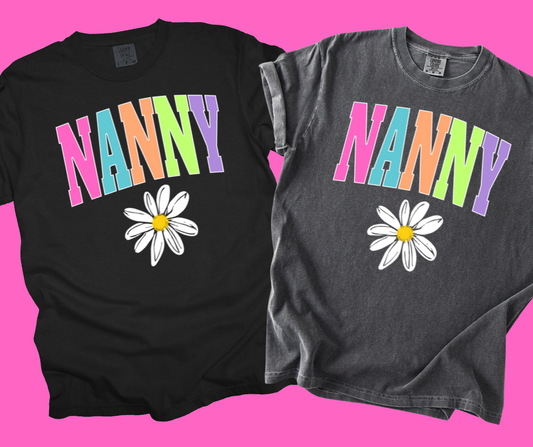 DTF TRANSFER ONLY  -NANNY Daisy Varsity Letters