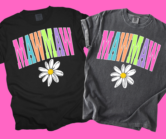 DTF TRANSFER ONLY  -MAWMAW Daisy Varsity Letters
