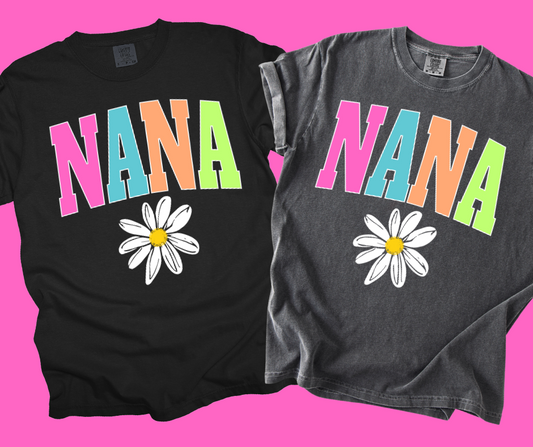 DTF TRANSFER ONLY  -NANA Daisy Varsity Letters