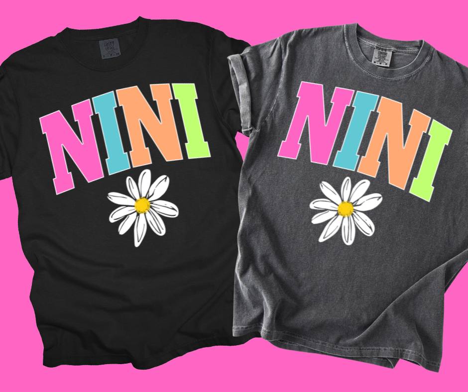 DTF TRANSFER ONLY  -NINI Daisy Varsity Letters