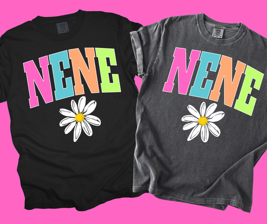 DTF TRANSFER ONLY  -NENE Daisy Varsity Letters