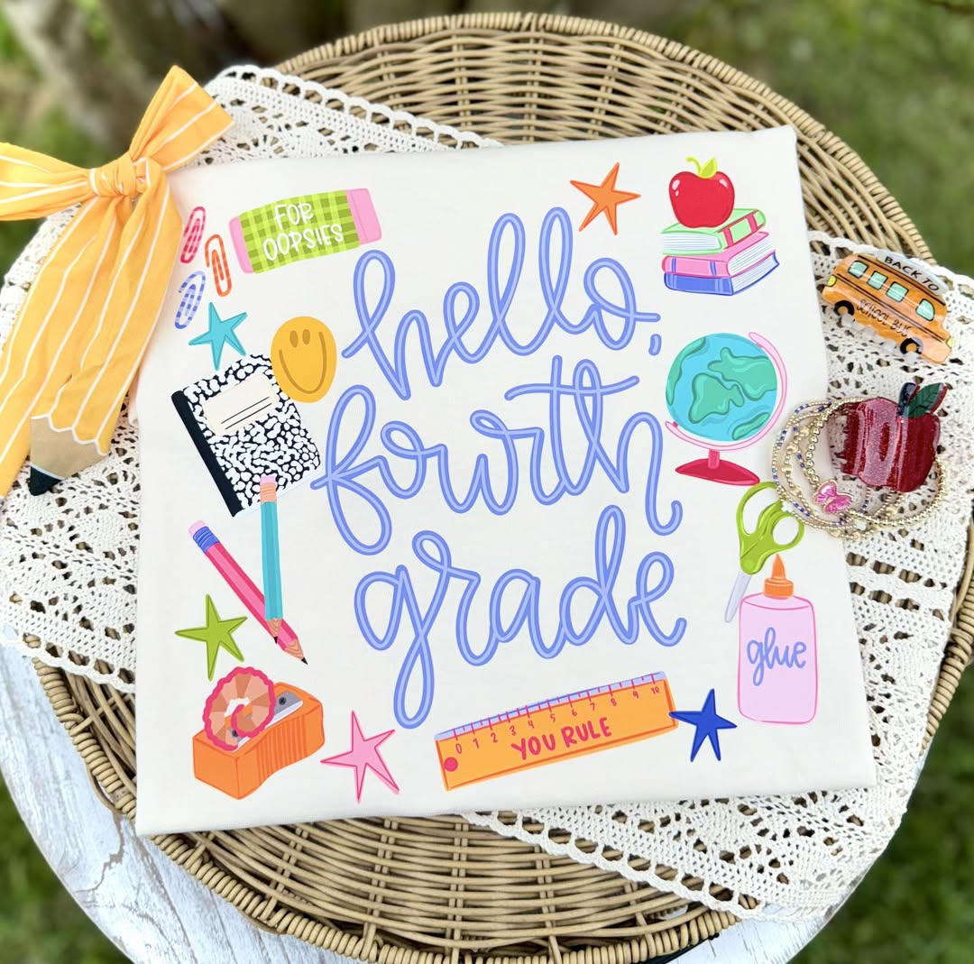 DTF TRANSFER ONLY - Hello Grade Level (Select Your Grade Level)